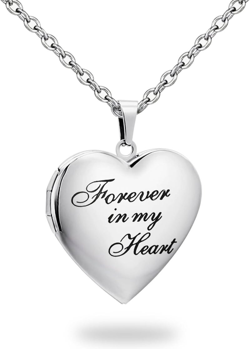 PHOCKSIN Locket Necklace for Women Black/Gold/Silver Locket Necklace Oval/Round/Heart Photo Necklace New Years Gifts for Girls - Image 1